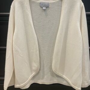 100% Cashmere Women's Cream Shrug/Sweater, Sz. 12